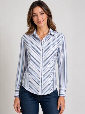 East 5th Striped Button Up Blouse – Size S